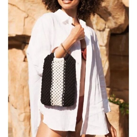 Curateur x Laude the Label Boho Macrame Wood Bag Purse - Picture 5 of 5